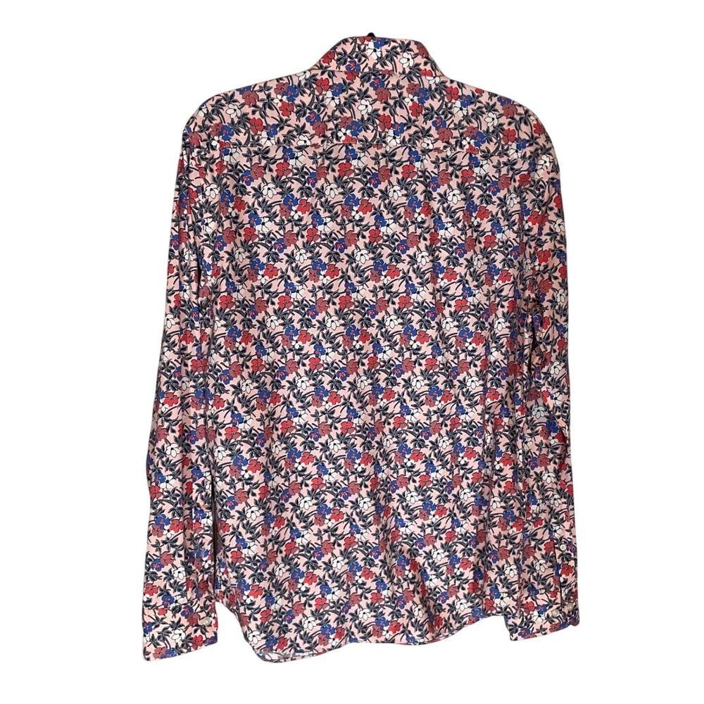 Banana Republic Mens 100% Cotton Pink Floral Non-Iron Untucked Slim Fit Shirt M - Picture 2 of 8